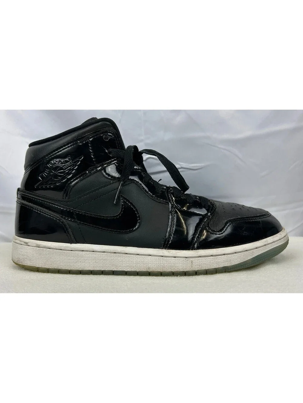 Air Jordan 1 Mid DV1308-004 Black Leather Men's Size 9 Shoes